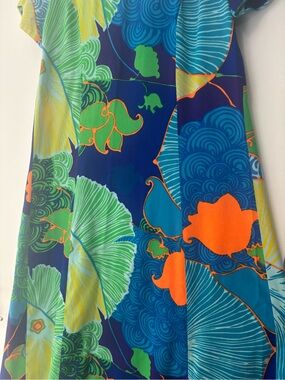 Vintage 1970s Women’s psychedelic print maxi dress
